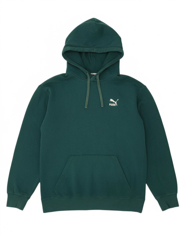 PUMA Mens Hoodie Jumper Médio Algodão Verde