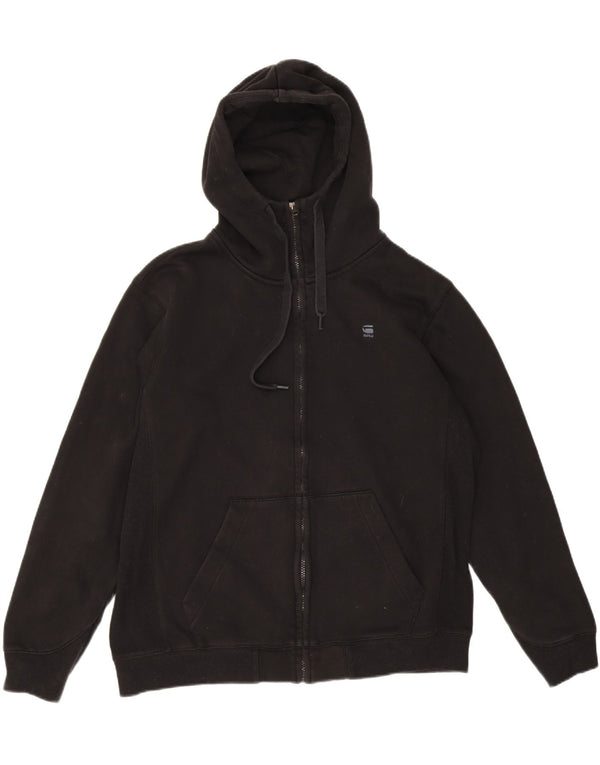 Suéter masculino G-Star com capuz e zíper XL algodão preto