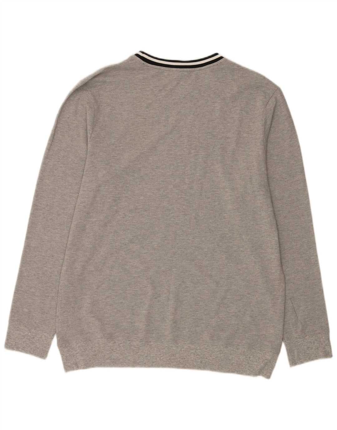 Suéter masculino Calvin Klein com gola redonda e listrado cinza grande