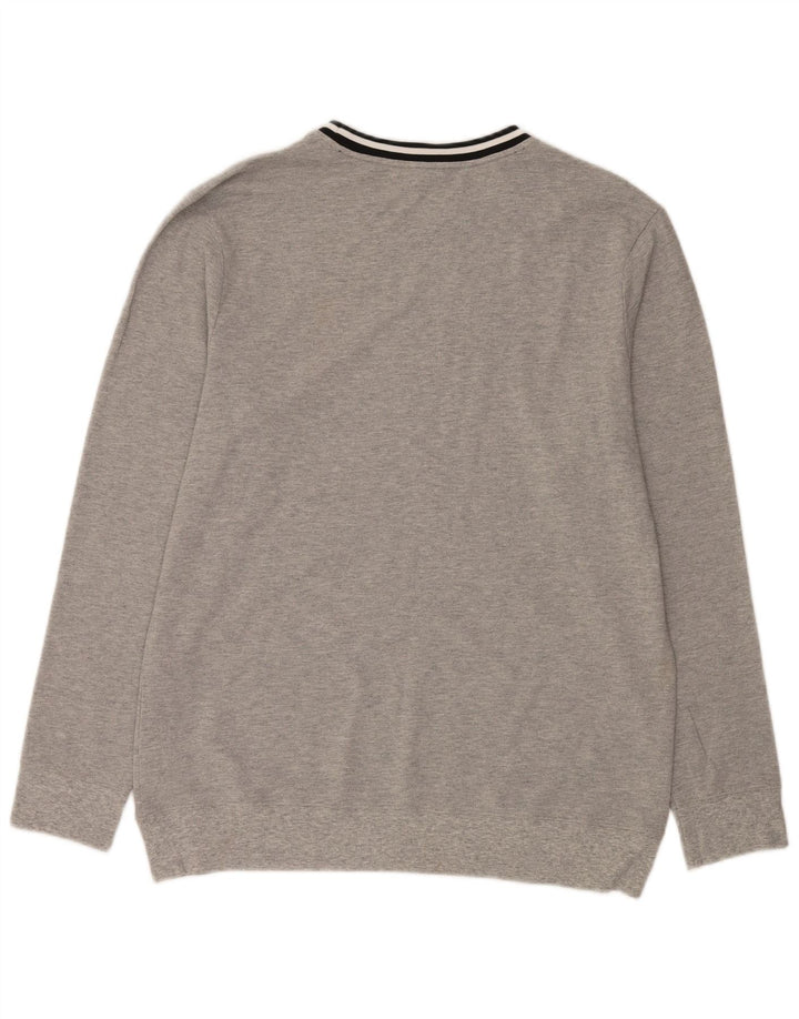Suéter masculino Calvin Klein com gola redonda e listrado cinza grande