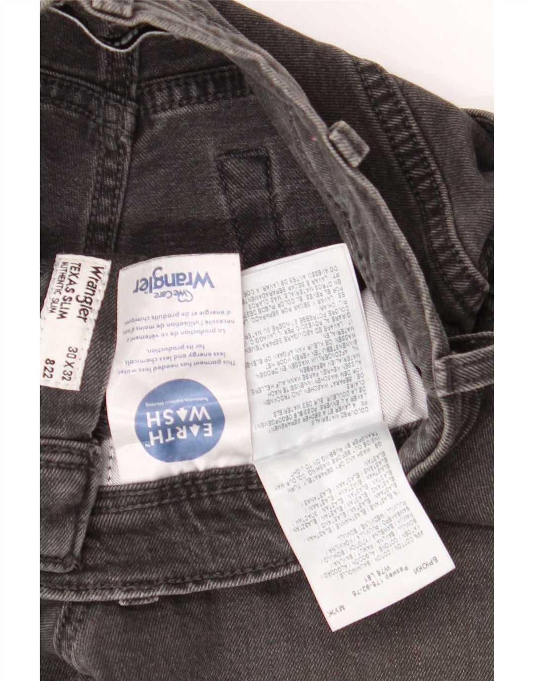 Wrangler Masculino Texas Slim Jeans W30 L32 Cinza Algodão