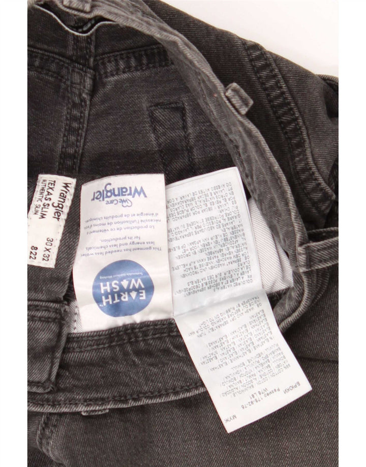Wrangler Masculino Texas Slim Jeans W30 L32 Cinza Algodão