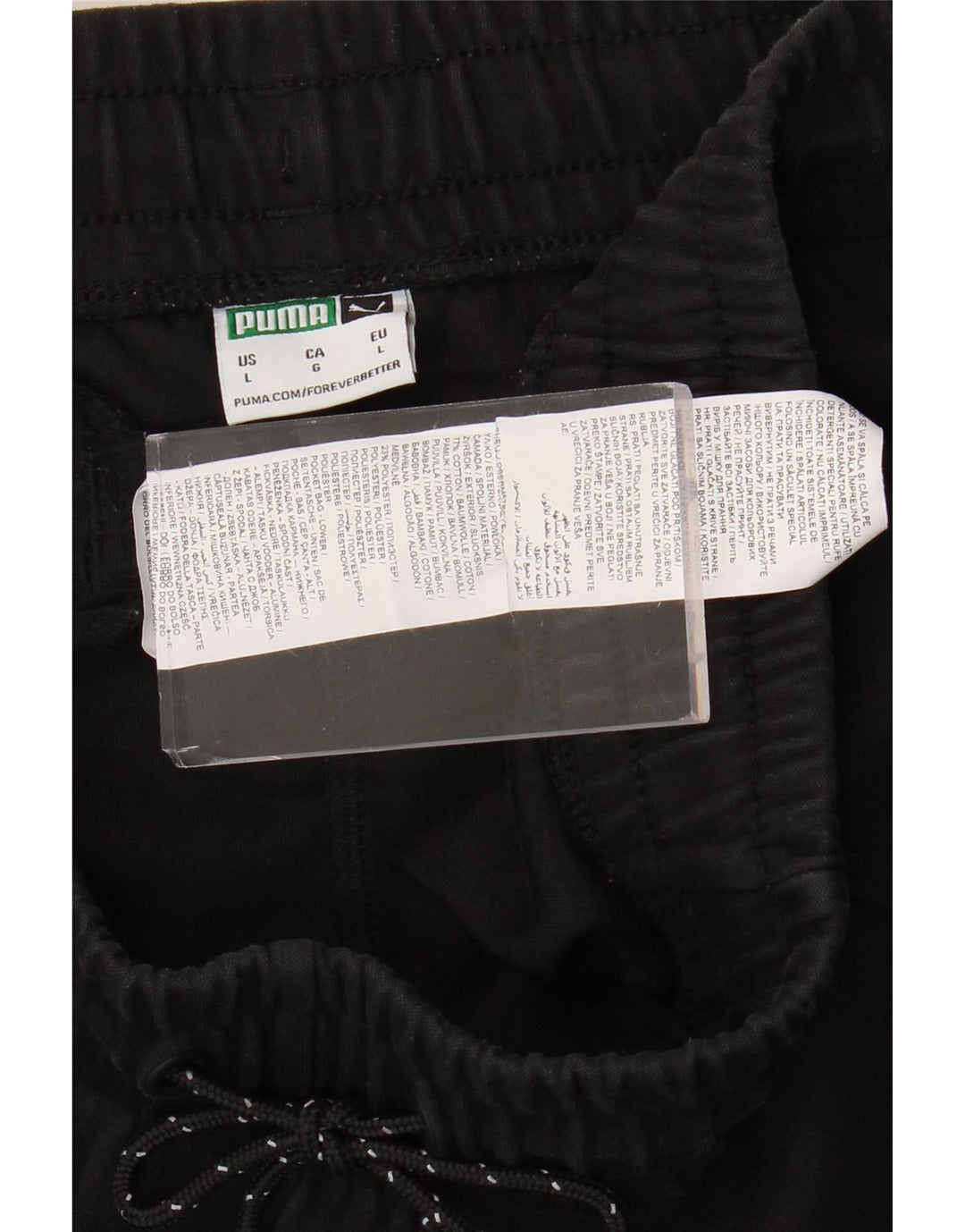 Calça de treino masculina PUMA joggers grande algodão preto