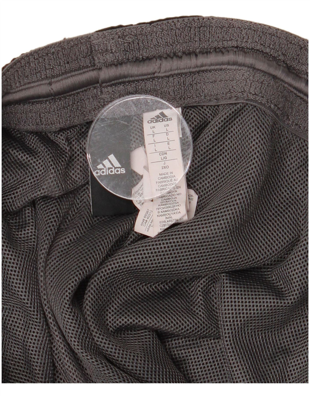 Shorts esportivos gráficos masculinos ADIDAS grande poliéster cinza colorblock