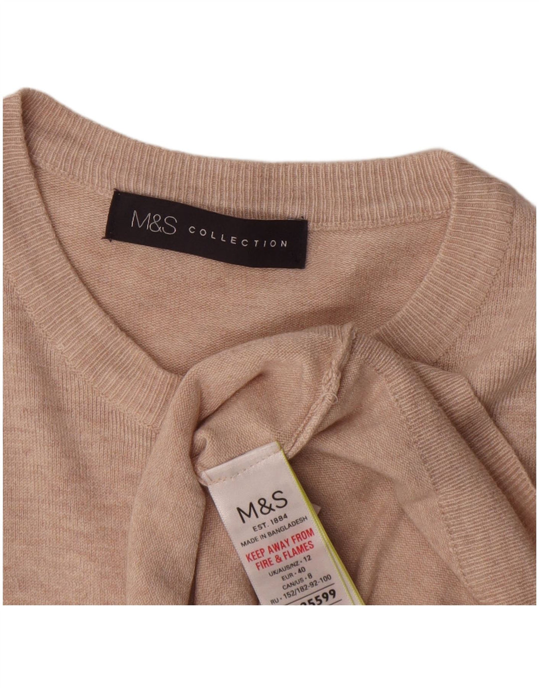 Suéter cardigã feminino Marks & Spencer Reino Unido 12 médio rosa manchado