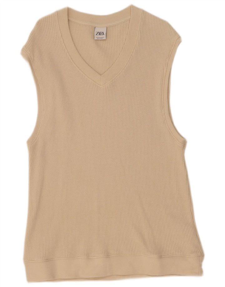 Regata masculina Zara com colete XL algodão bege