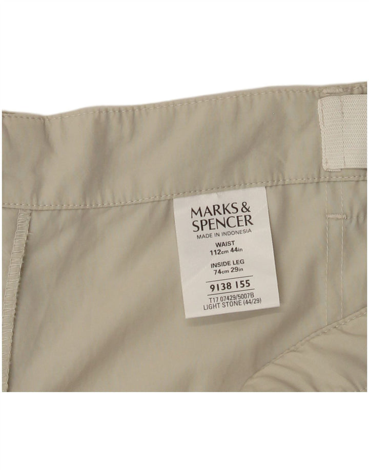 Calça cargo reta masculina Marks & Spencer W44 L29 poliamida bege