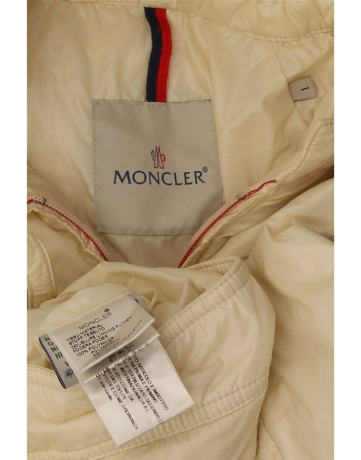 Jaqueta bomber feminina Moncler tamanho 1 pequena poliamida esbranquiçada