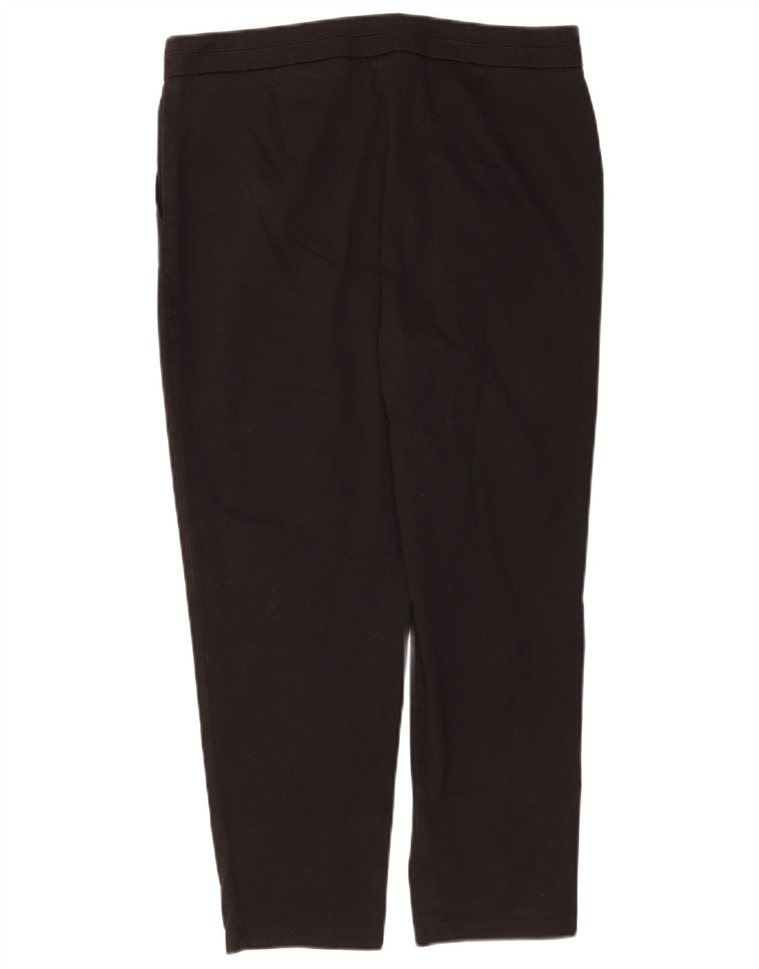 Calças cortadas regulares femininas Marks & Spencer UK 14 grandes W34 L25 pretas