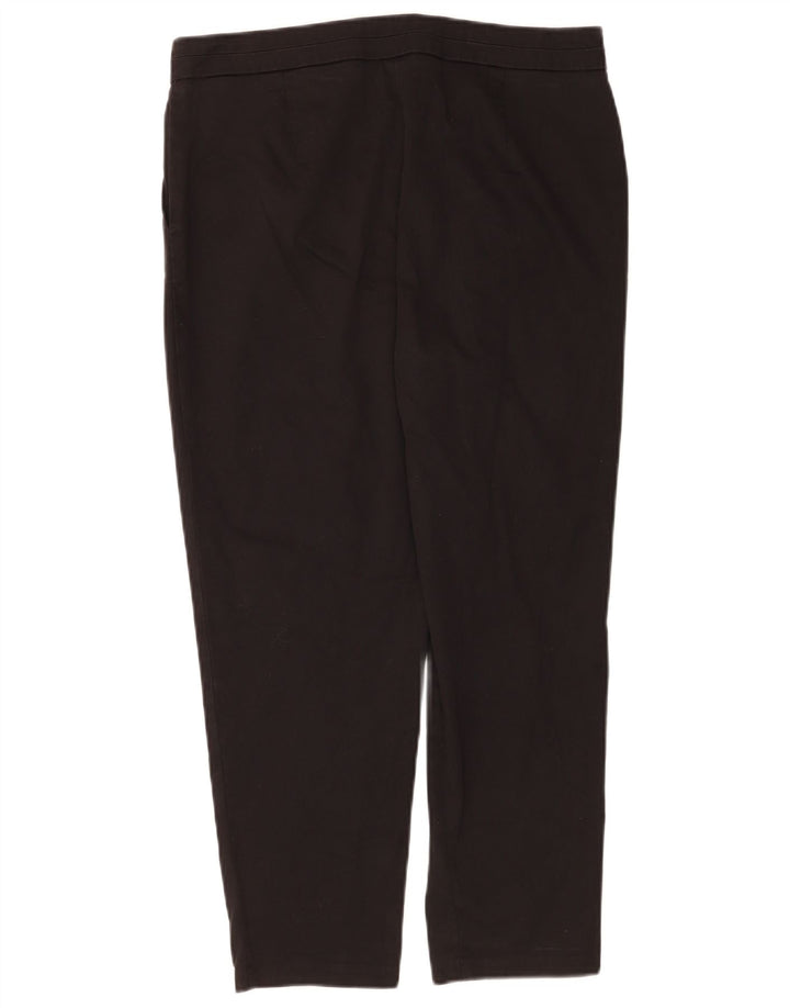 Calças cortadas regulares femininas Marks & Spencer UK 14 grandes W34 L25 pretas