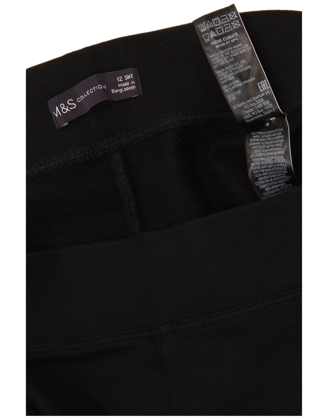 Leggings femininos Marks & Spencer UK 12 algodão preto médio