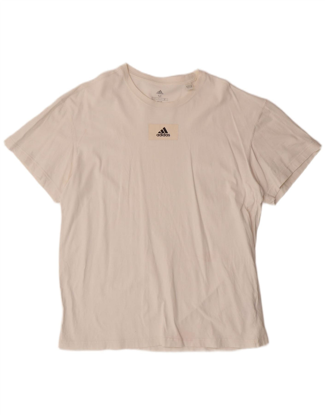 ADIDAS Mens Camiseta Top Médio Off White Algodão