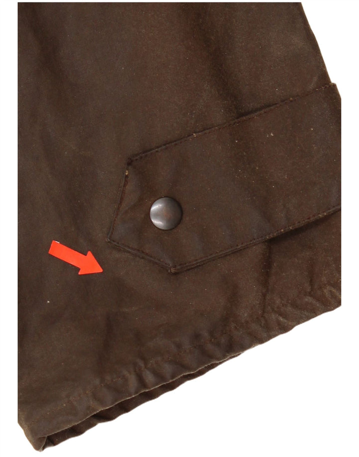 Sobretudo vintage masculino de algodão encerado UK 40 grande marrom