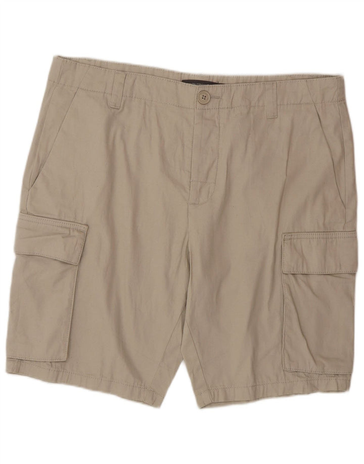 Shorts cargo masculino French Connection grande W36 algodão bege