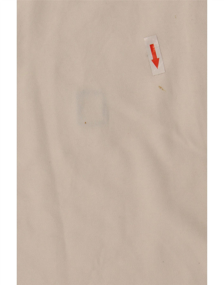 Camisa polo masculina Refrigiwear pequena branca de algodão colorblock