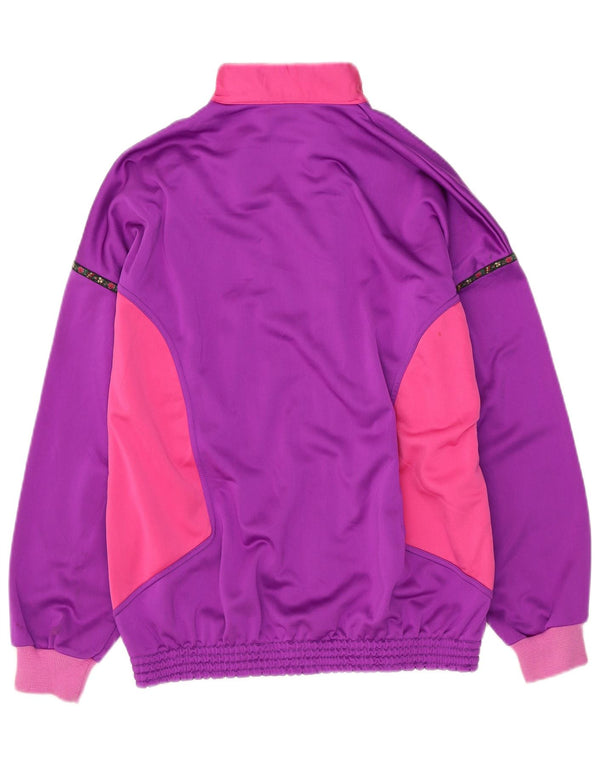 Jaqueta feminina vintage UK 14 grande bloco colorido roxo