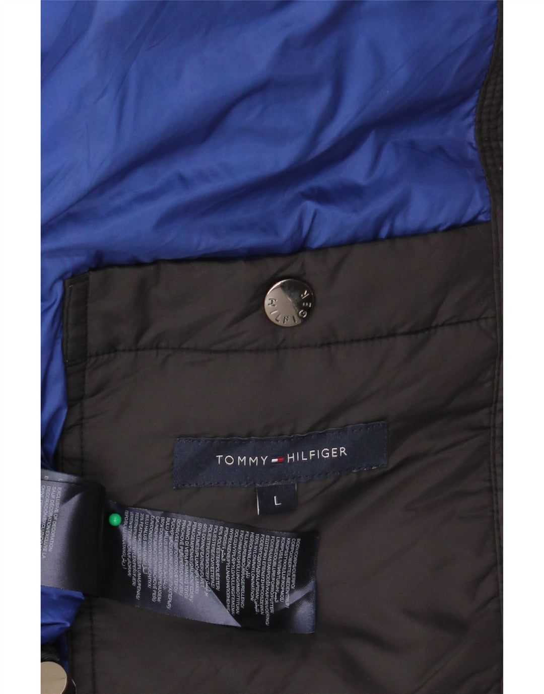 Colete acolchoado masculino TOMMY HILFIGER UK 40 grande nylon preto