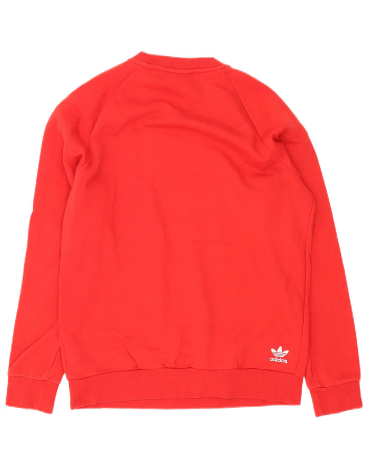 Adidas Mens Graphic Moletom Jumper Pequeno Algodão Vermelho