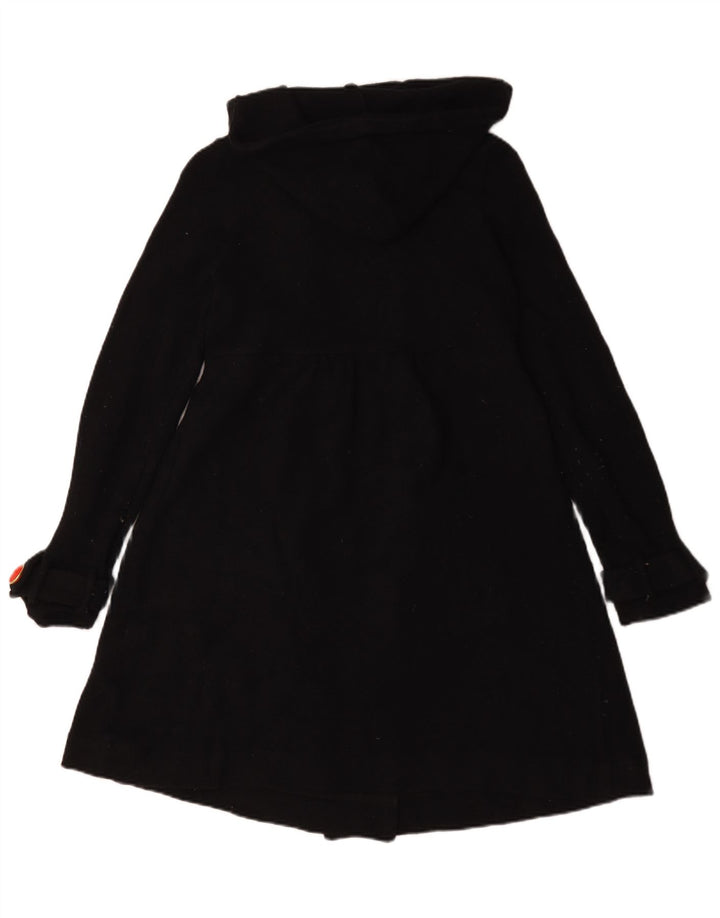 Zara Casaco feminino com capuz duplo breasted Reino Unido 10 pequeno lã preta