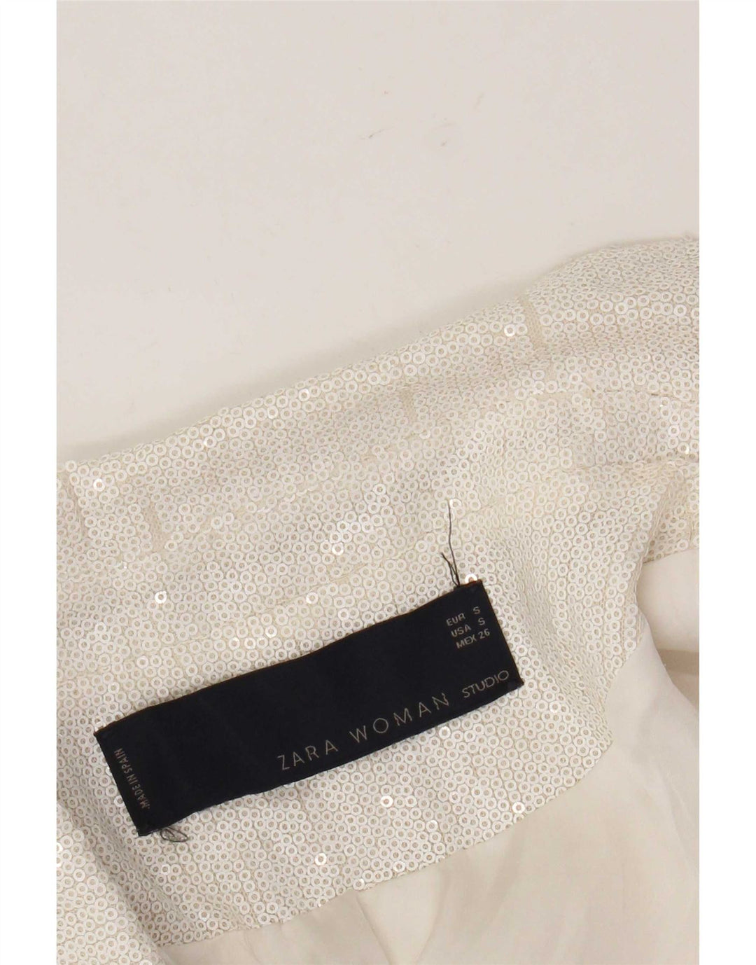 Jaqueta blazer feminina de lantejoulas com 1 botão Zara Reino Unido 10 pequena branca