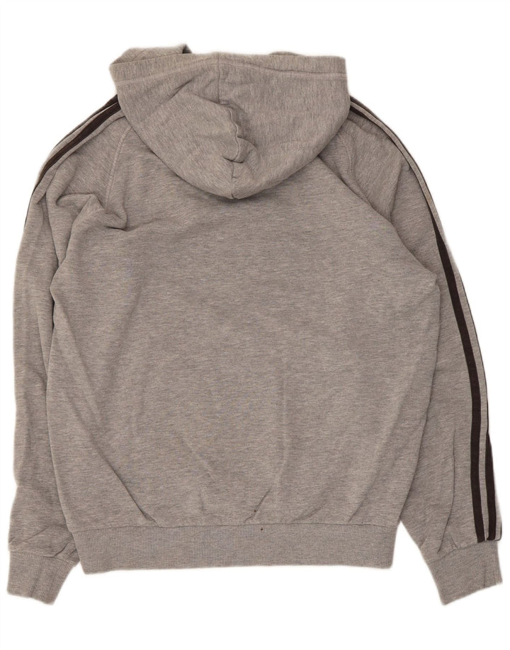Adidas Mens Hoodie Jumper Médio Cinza Algodão Flecked