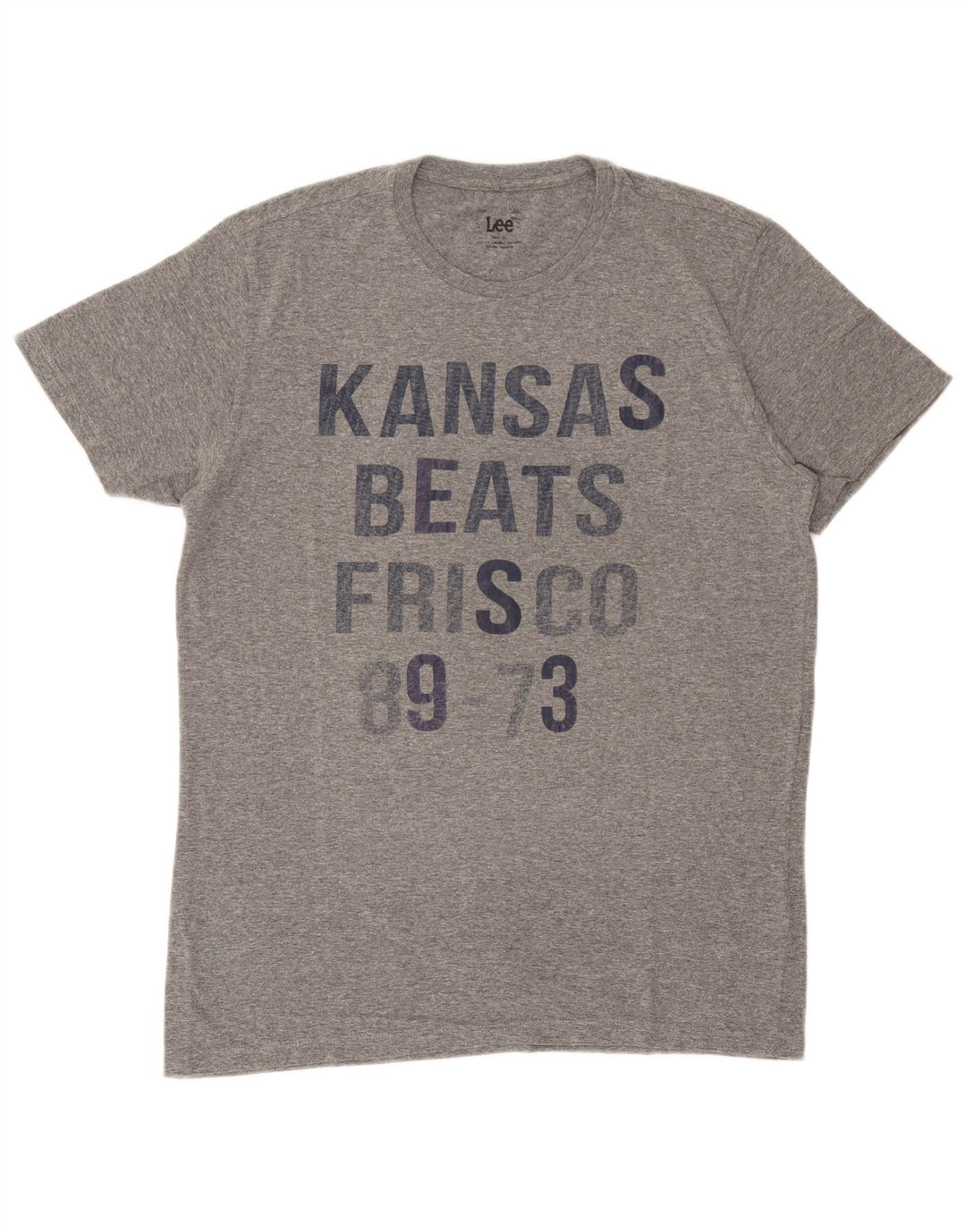 Camiseta masculina Lee Slim Fit gráfica Top XL algodão cinza