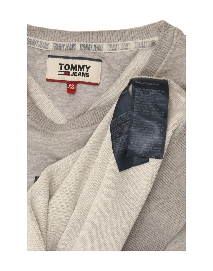 TOMMY HILFIGER Mens Graphic Sweatshirt Jumper XS Grey Cotton Vintage Tommy Hilfiger and Second-Hand Tommy Hilfiger from Messina Hembry 