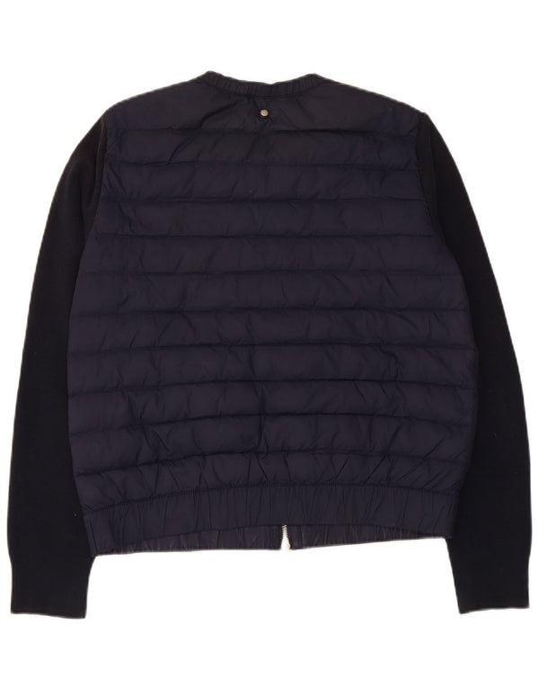 Jaqueta acolchoada feminina Massimo Dutti UK 14 médio azul marinho nylon