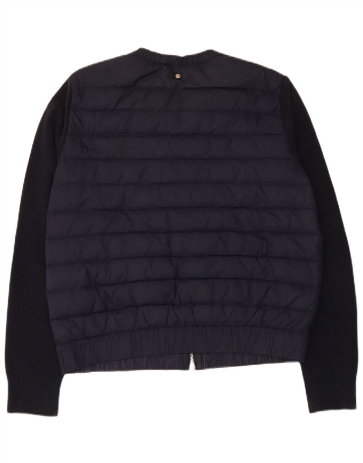Jaqueta acolchoada feminina Massimo Dutti UK 14 médio azul marinho nylon