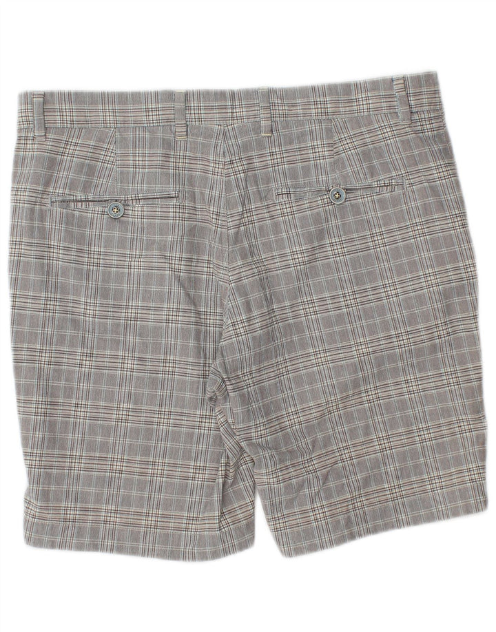 Shorts Chino masculino Ted Baker W34 grande algodão xadrez cinza