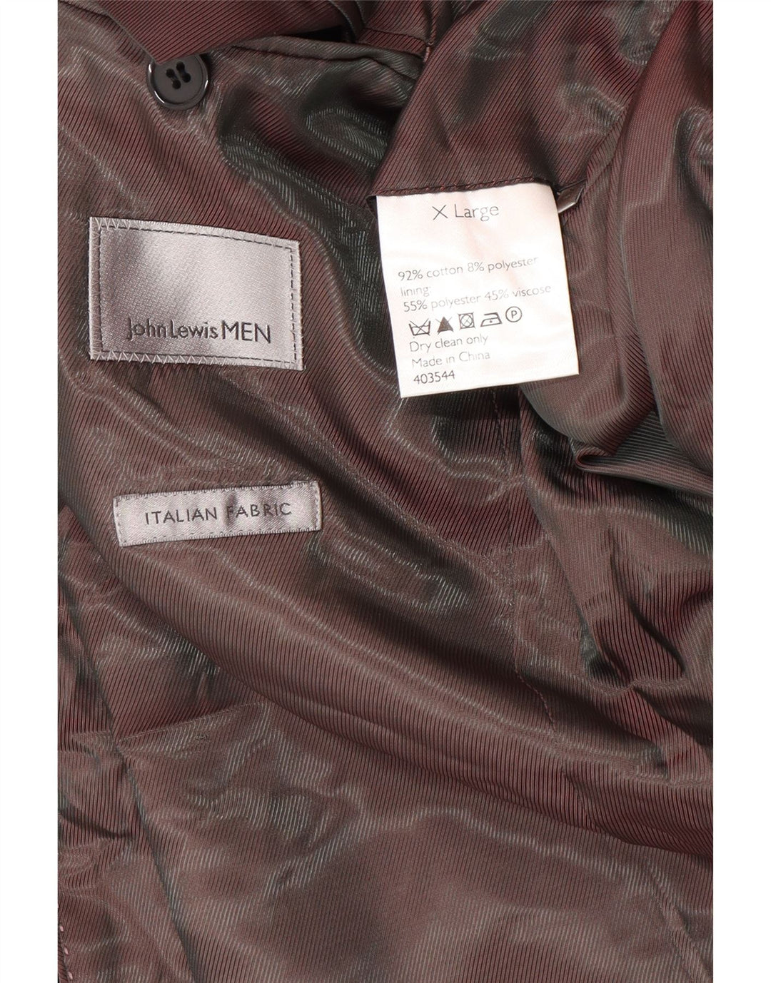 Sobretudo masculino John Lewis UK 42 XL algodão azul marinho
