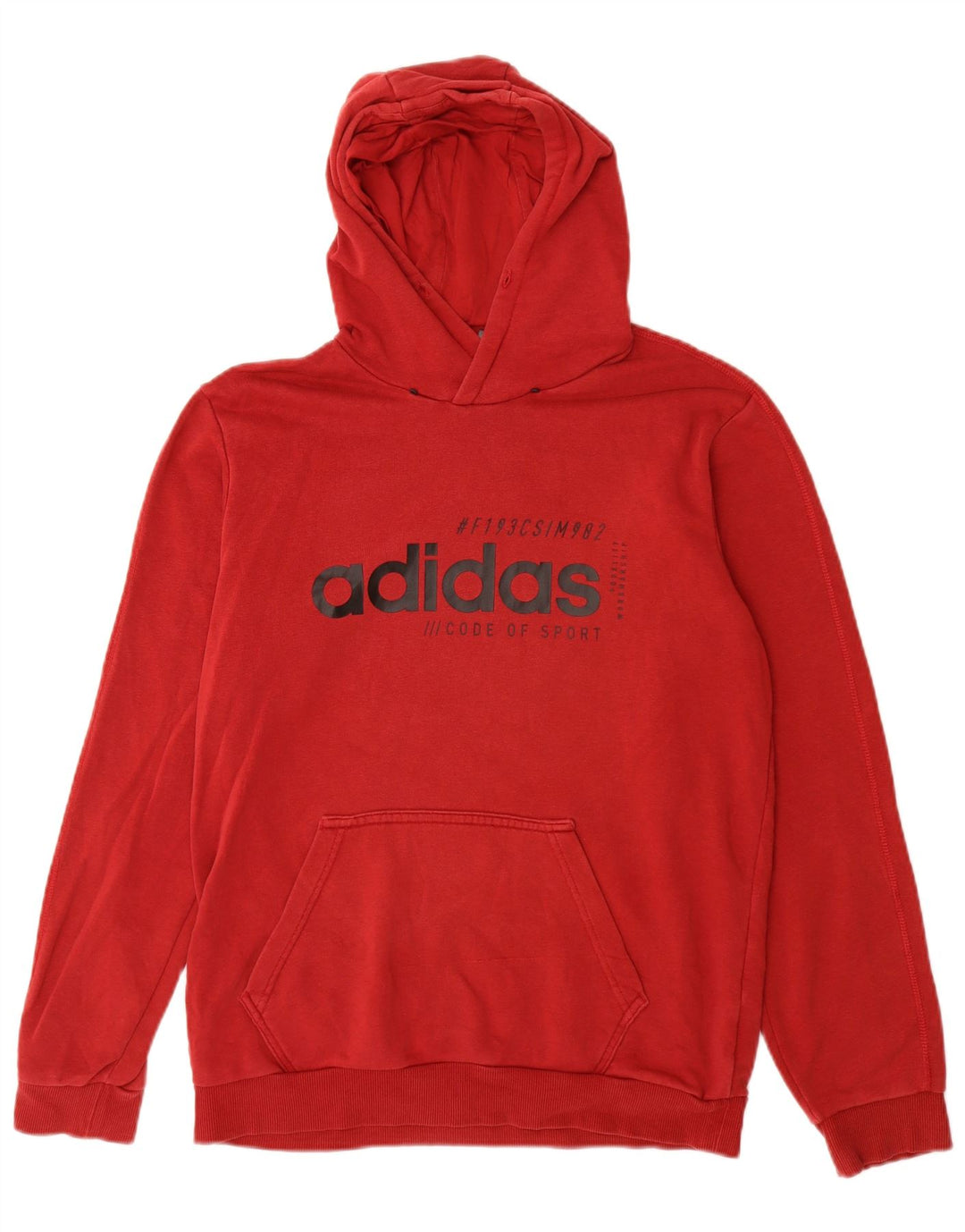 Adidas Mens Graphic Hoodie Jumper Médio Algodão Vermelho