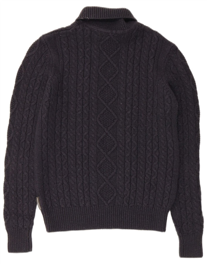 Suéter feminino French Connection com gola redonda Reino Unido 10 pequeno azul marinho