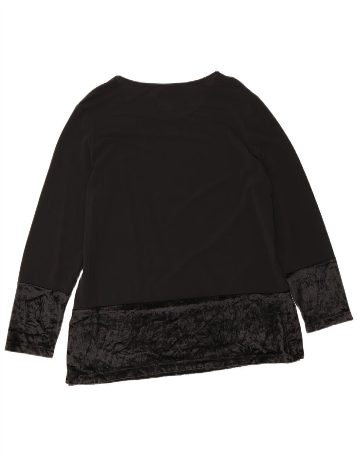 Top feminino Joop manga comprida IT 46 grande viscose preta