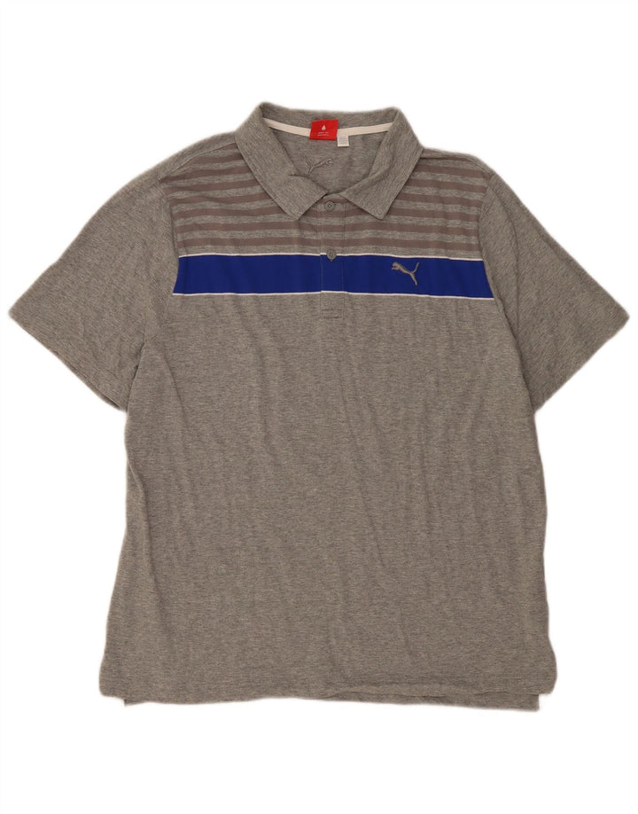 Camisa polo masculina PUMA XL cinza colorblock