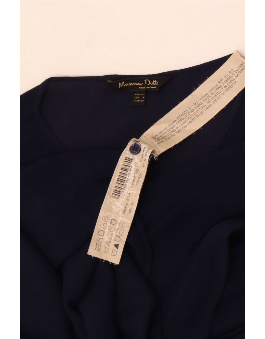 Blusa feminina Massimo Dutti EU 40 médio azul marinho viscose