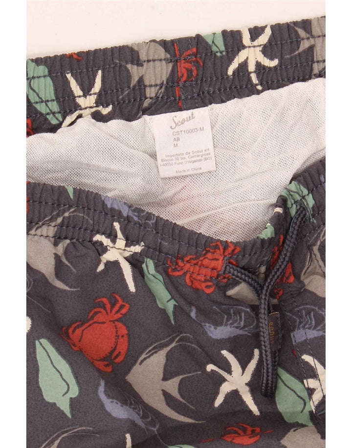 Shorts de natação masculino Scout com padrão abstrato médio azul marinho poliamida