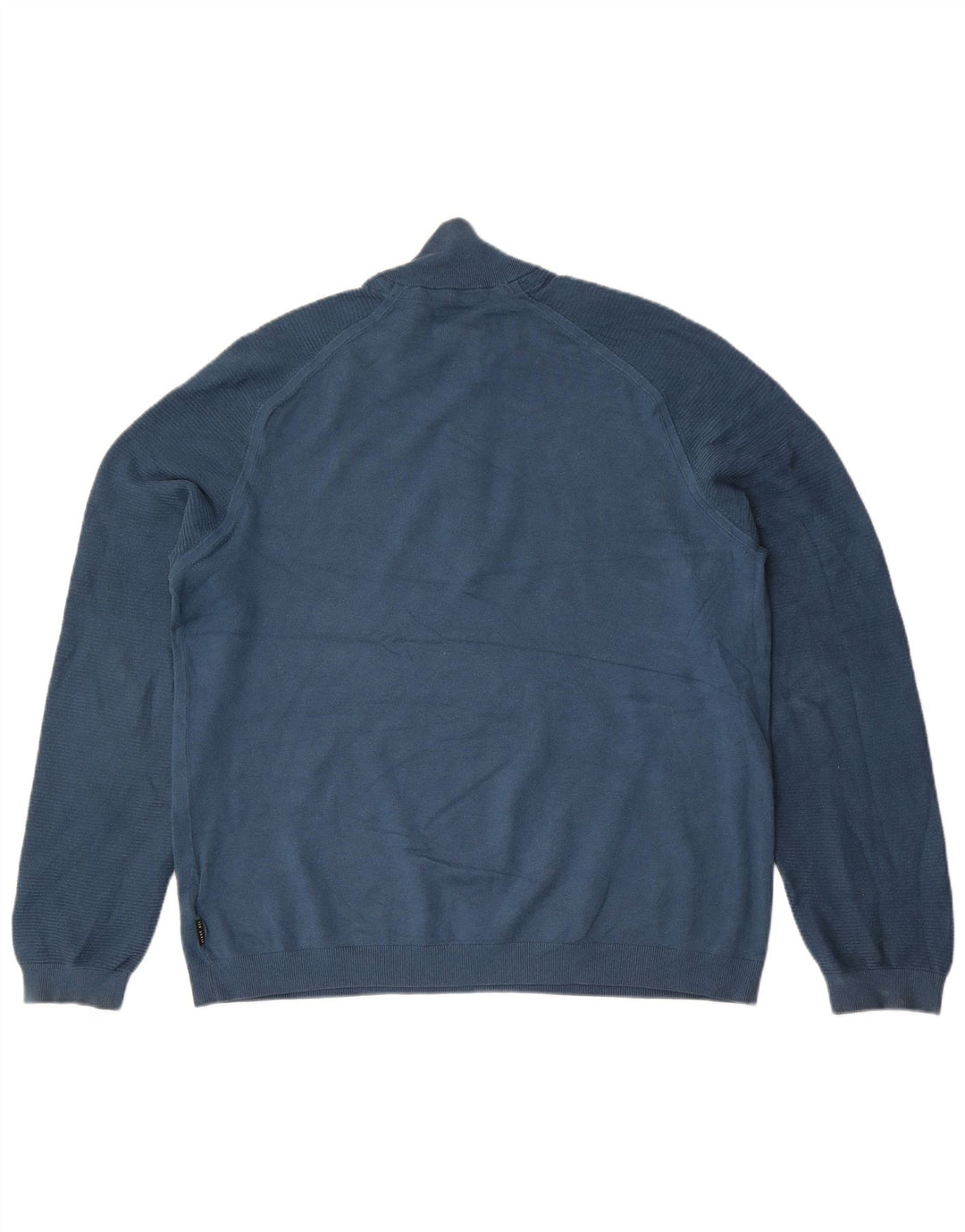 Suéter masculino Ted Baker com zíper e pescoço tamanho 6 2XL azul viscose