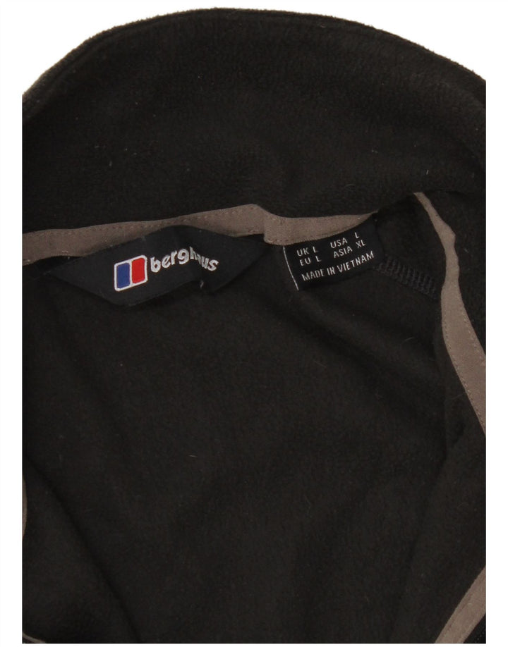 Berghaus Suéter masculino de lã com zíper e gola grande poliéster cinza