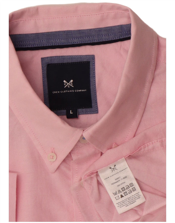 J. CREW Camisa masculina de manga curta grande algodão rosa
