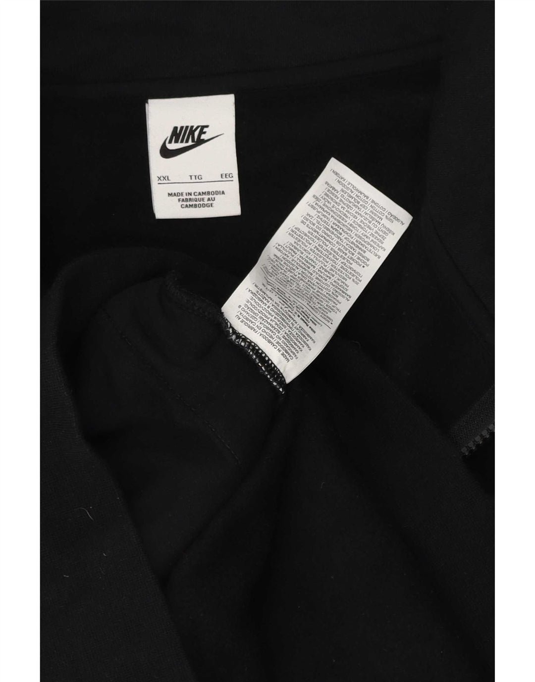 Moletom Nike Masculino com Zíper e Pescoço Jumper 2XL Algodão Preto