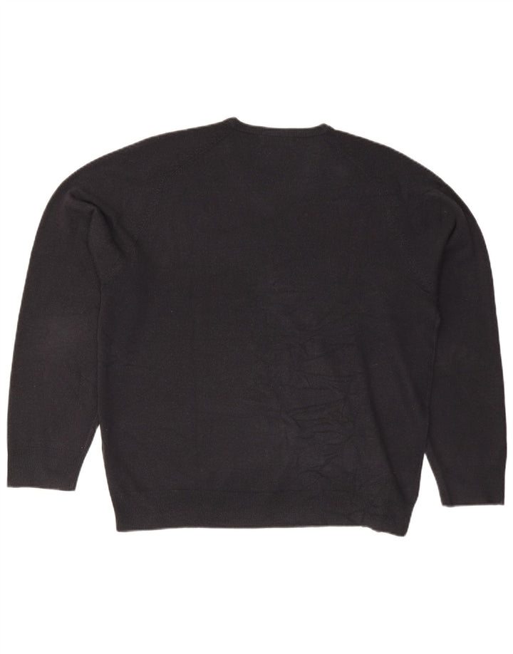 Suéter masculino Marks & Spencer Blue Harbor com decote em V grande azul marinho