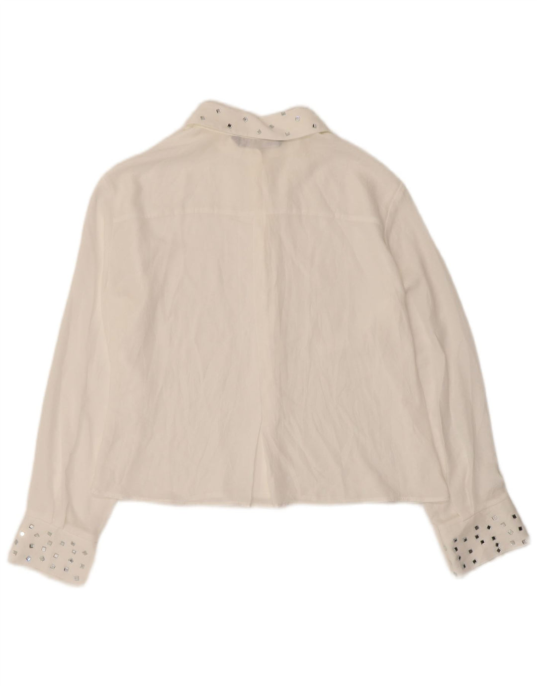 Zara Camisa Feminina Loose Fit UK 10 Pequena Off White Moderna