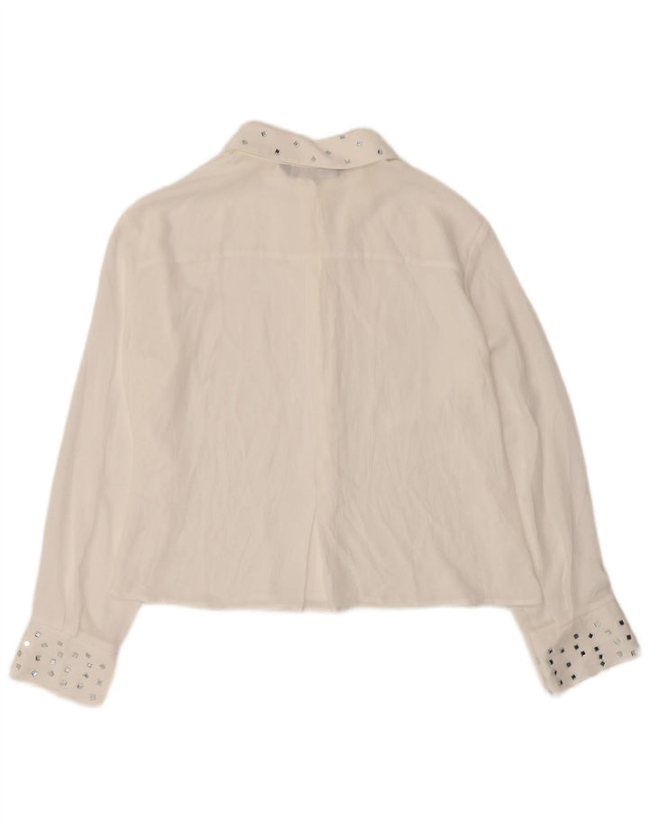 Zara Camisa Feminina Loose Fit UK 10 Pequena Off White Moderna