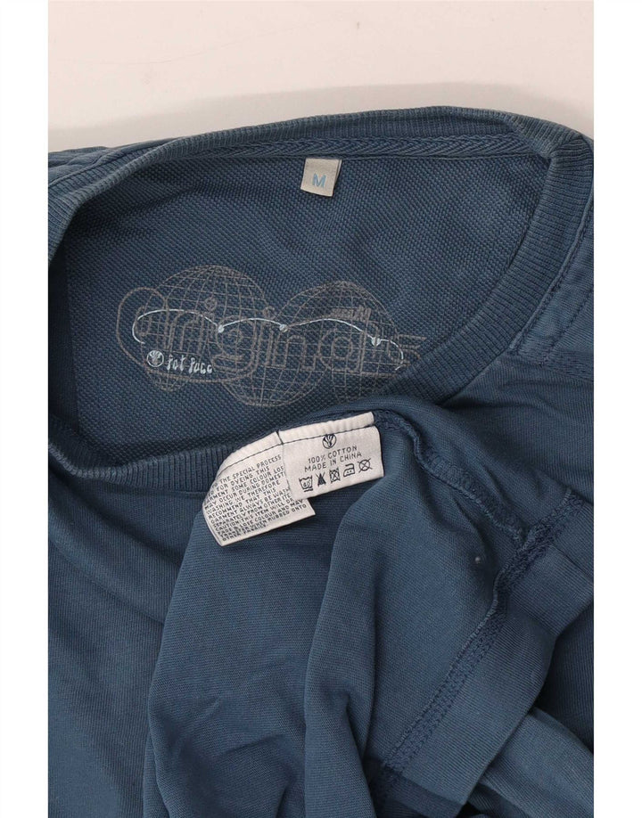 Camiseta masculina Fat Face Top de algodão azul médio