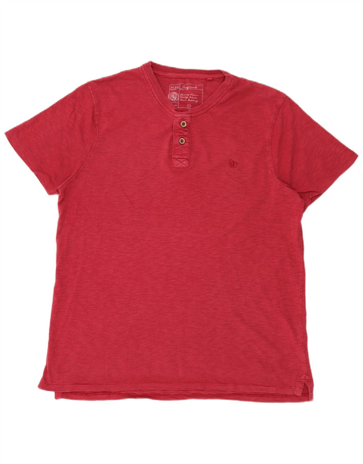Camiseta masculina Fat Face Top grande algodão vermelho