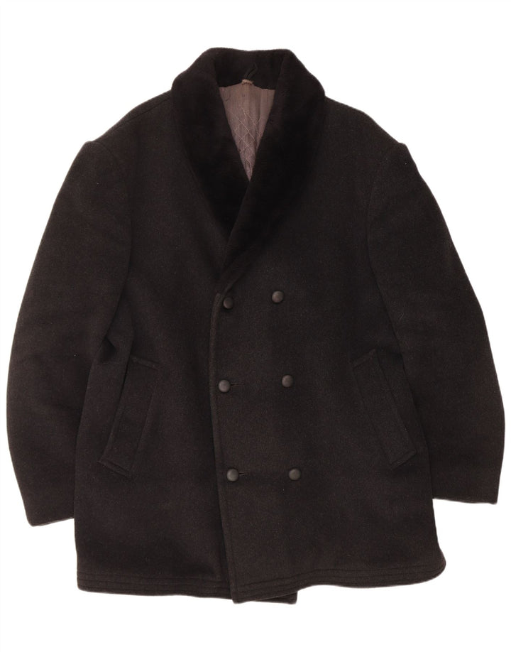 Casaco masculino vintage com peito duplo UK 40 cinza grande