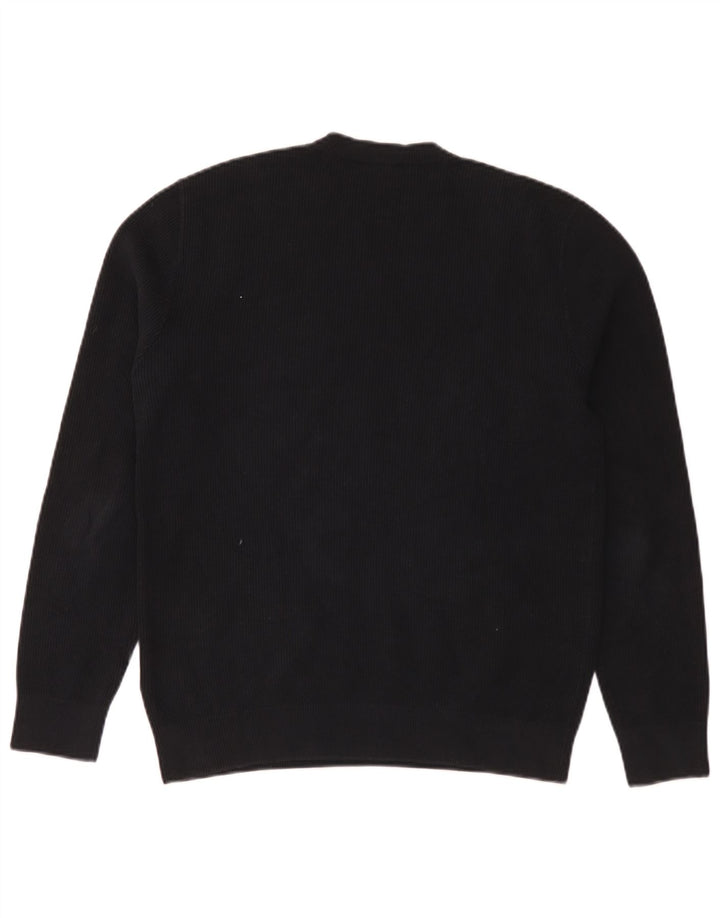 Suéter masculino Cos com gola redonda e algodão preto pequeno