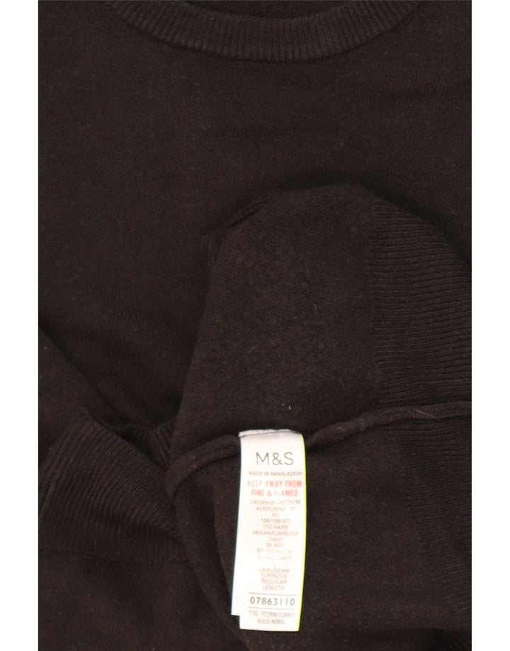 Suéter masculino Marks & Spencer com gola redonda, acrílico preto médio
