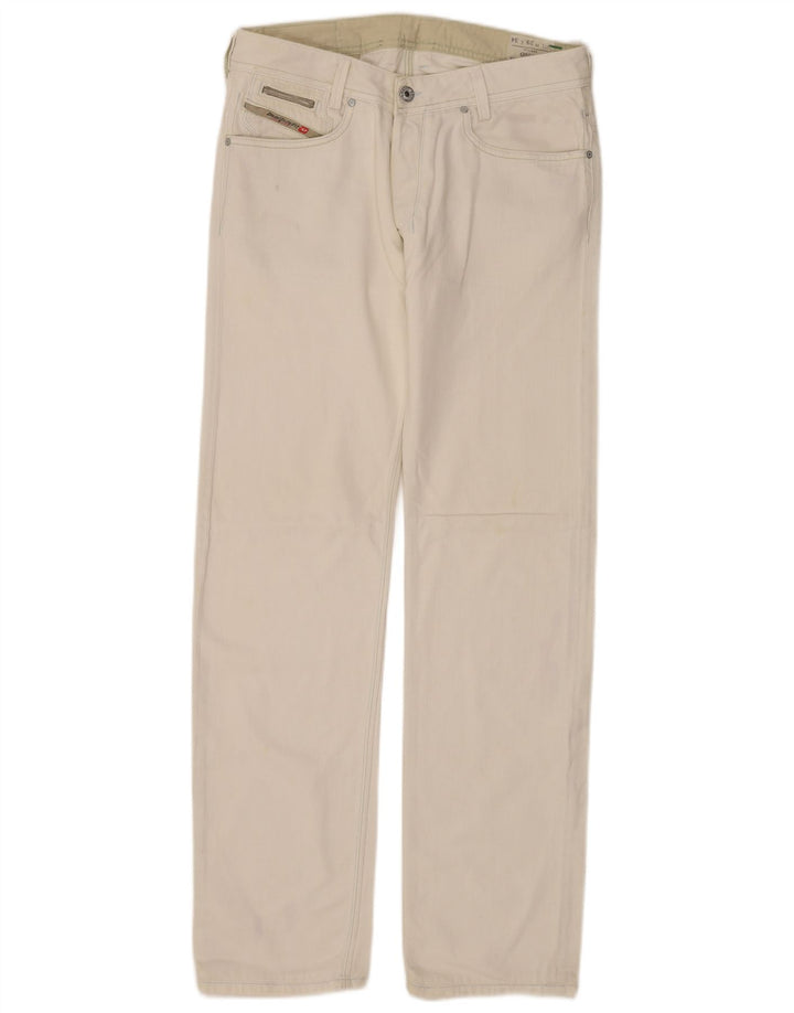 Diesel Mens Onijo Straight Jeans W29 L34 Algodão Branco